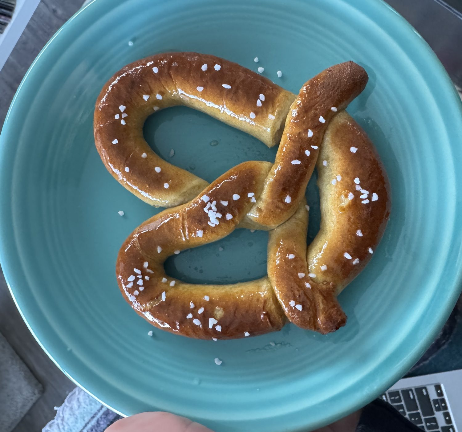 Vegetarian Options at Auntie Annes - What's Vegetarian? Salted Soft Pretzel, a Vegetarian Option at Auntie Anne's
