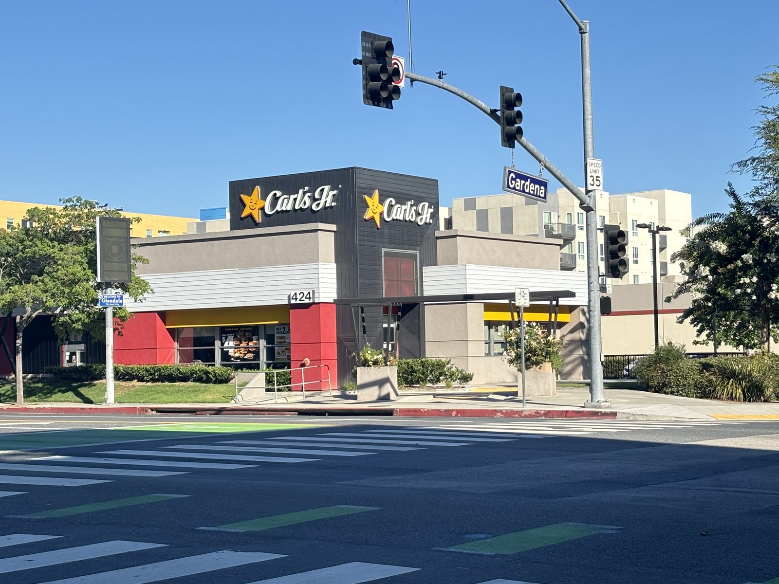 Carl's Jr. Storefront in Glendale, California - What's Vegetarian? Carls Jr Vegetarian Options at a Storefront