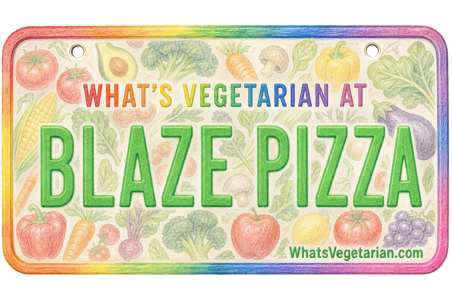 What's Vegetarian at Blaze Pizza license plate