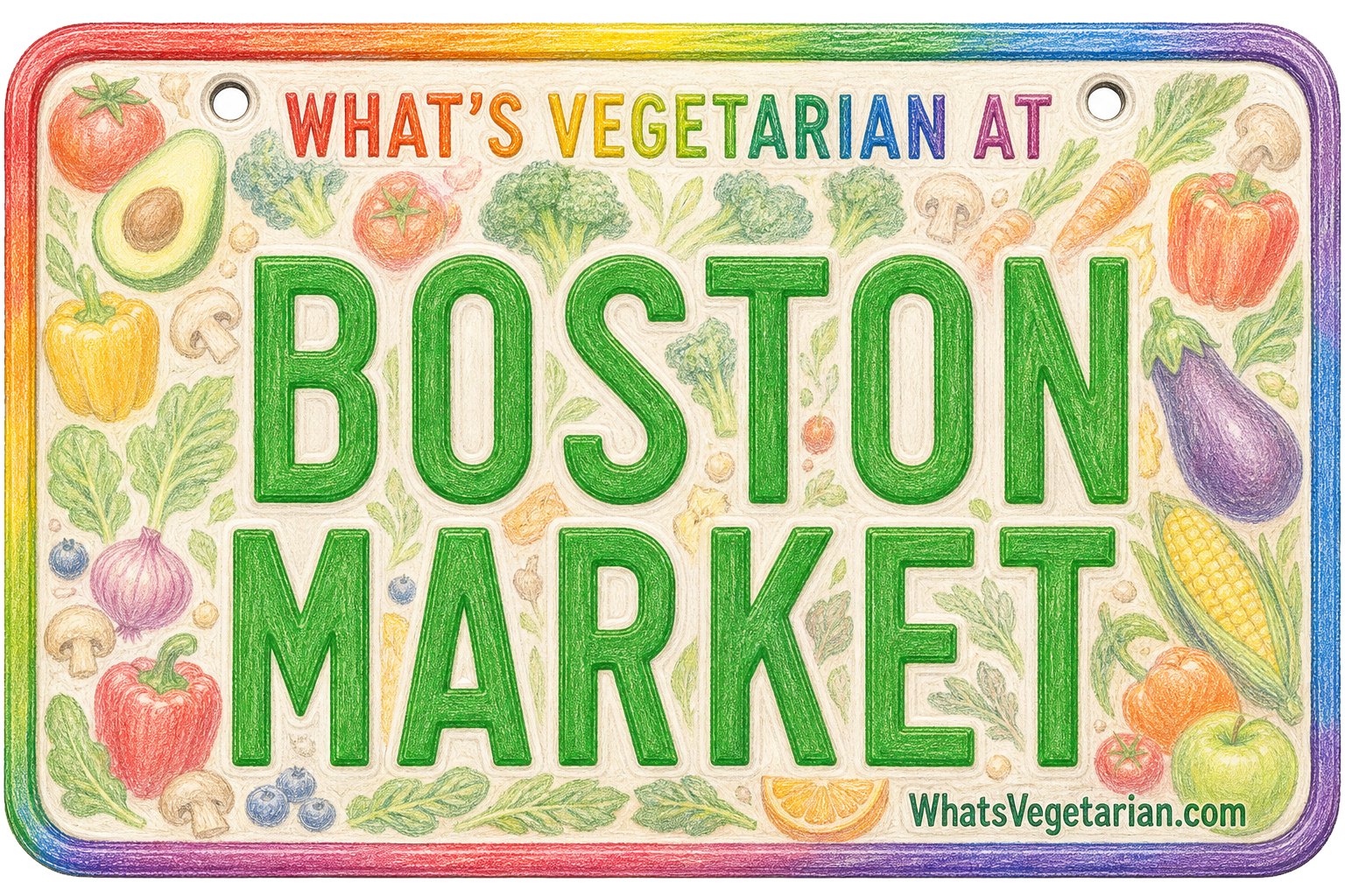 What's Vegetarian at Boston Market license plate