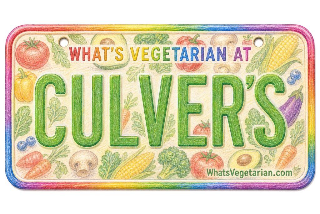 What's Vegetarian at Culver's? license plate featured image