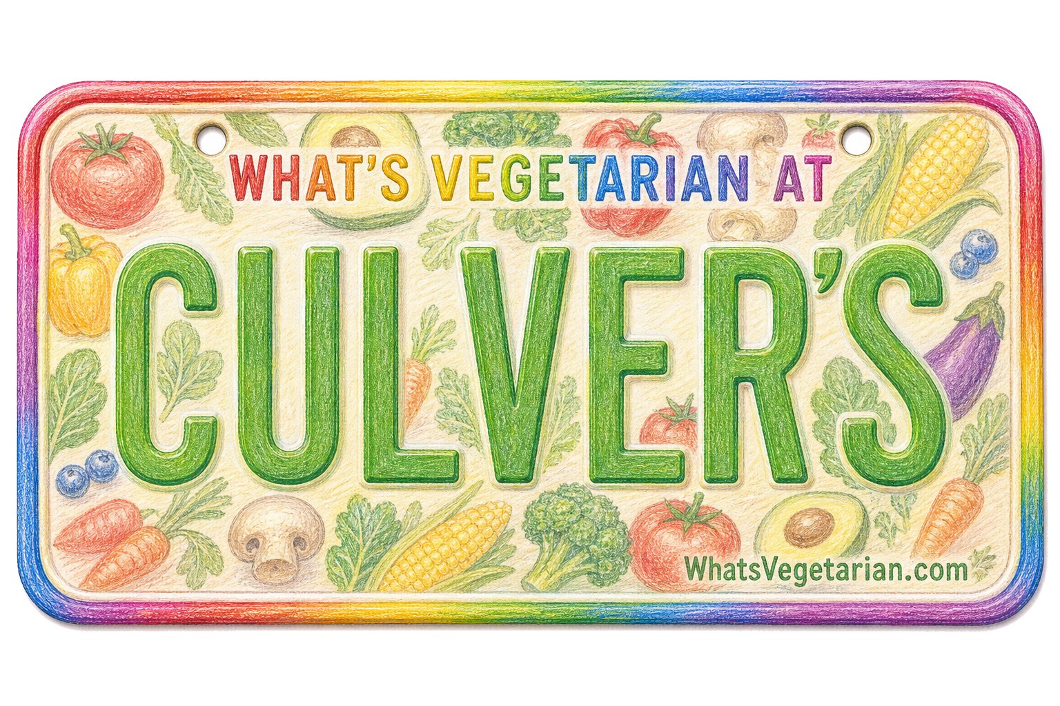 What's Vegetarian at Culvers license plate