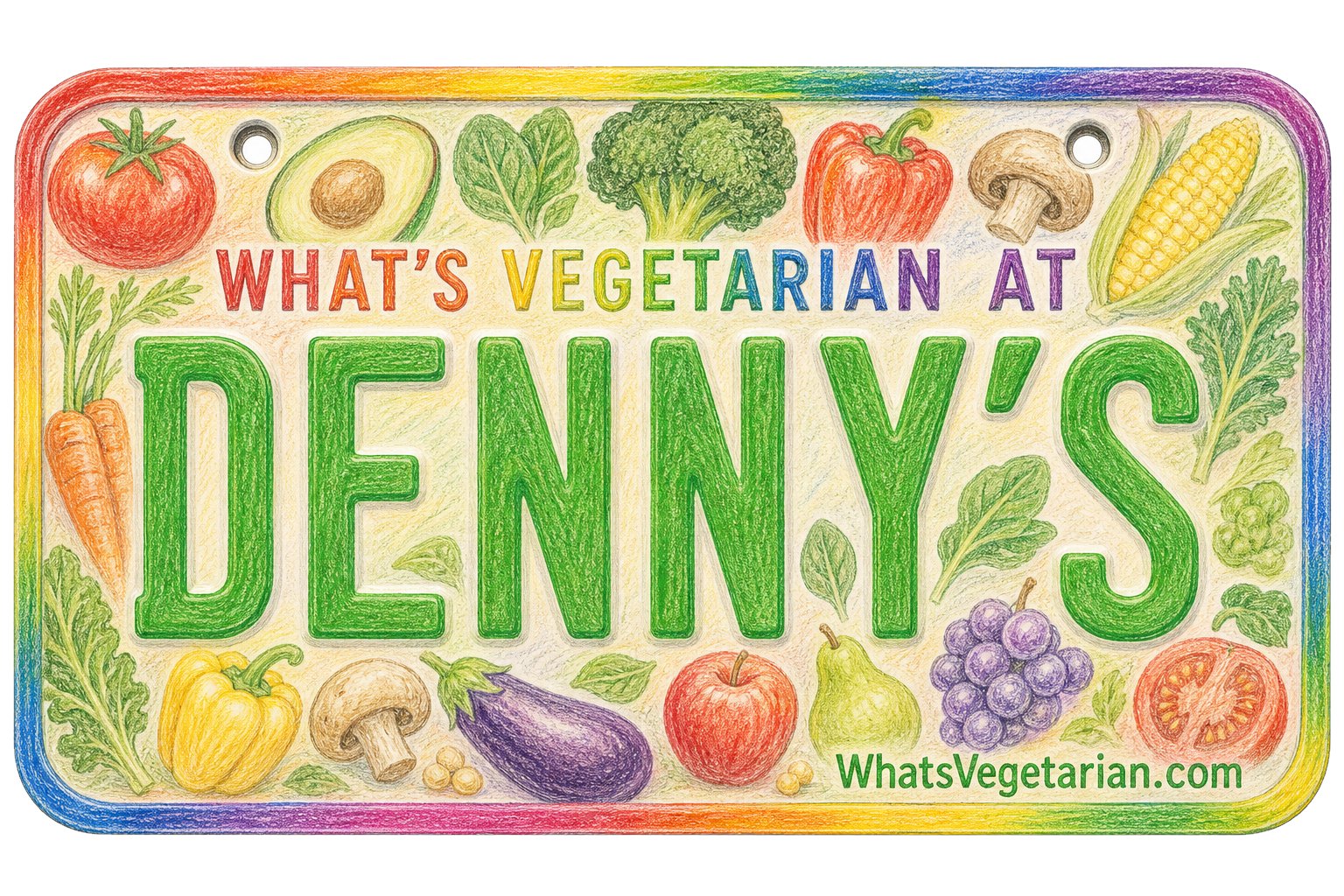 What's Vegetarian at Denny's? license plate graphic