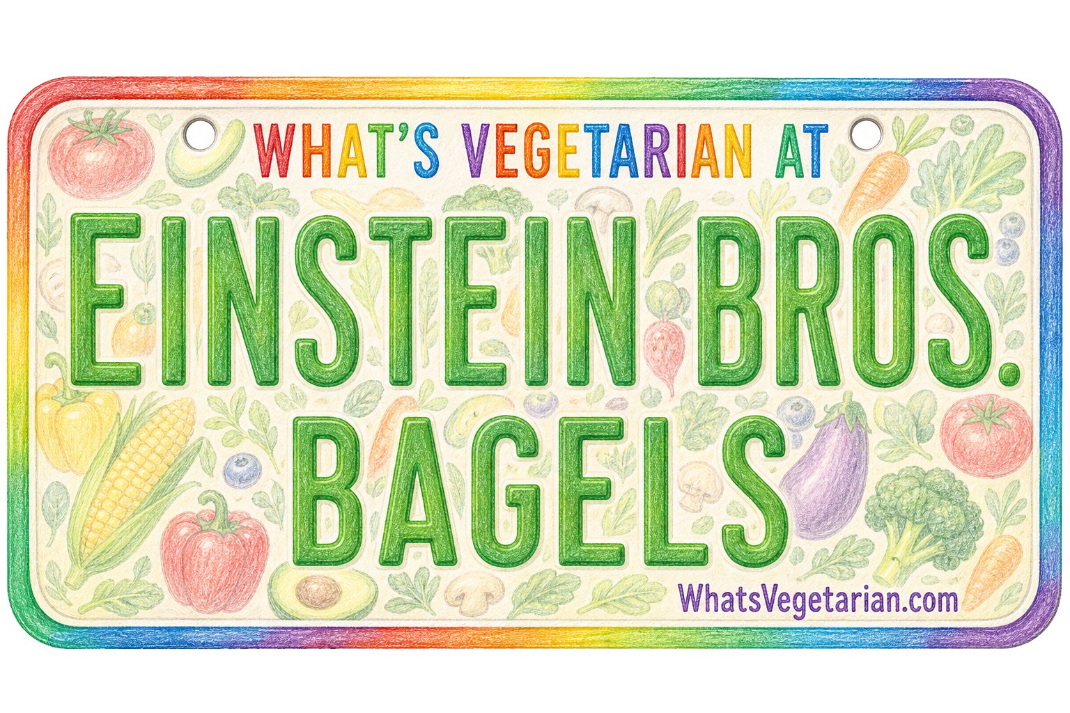What's Vegetarian at Einstein Bros. Bagels? license plate graphic