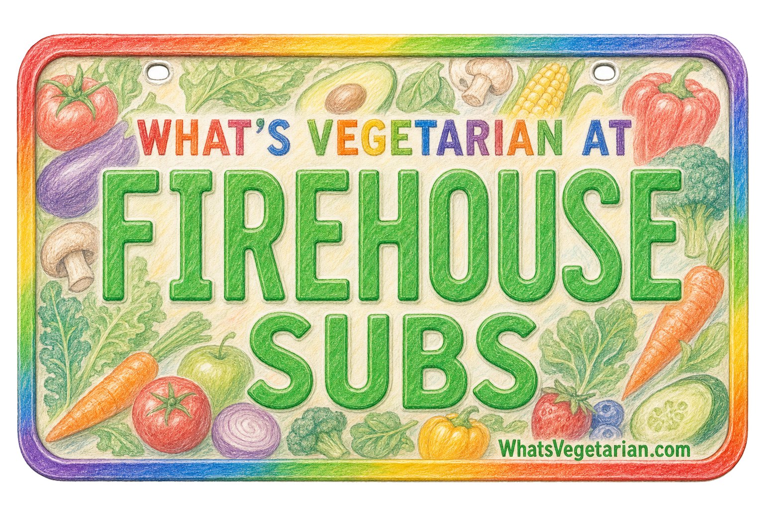 What's Vegetarian at Firehouse Subs license plate