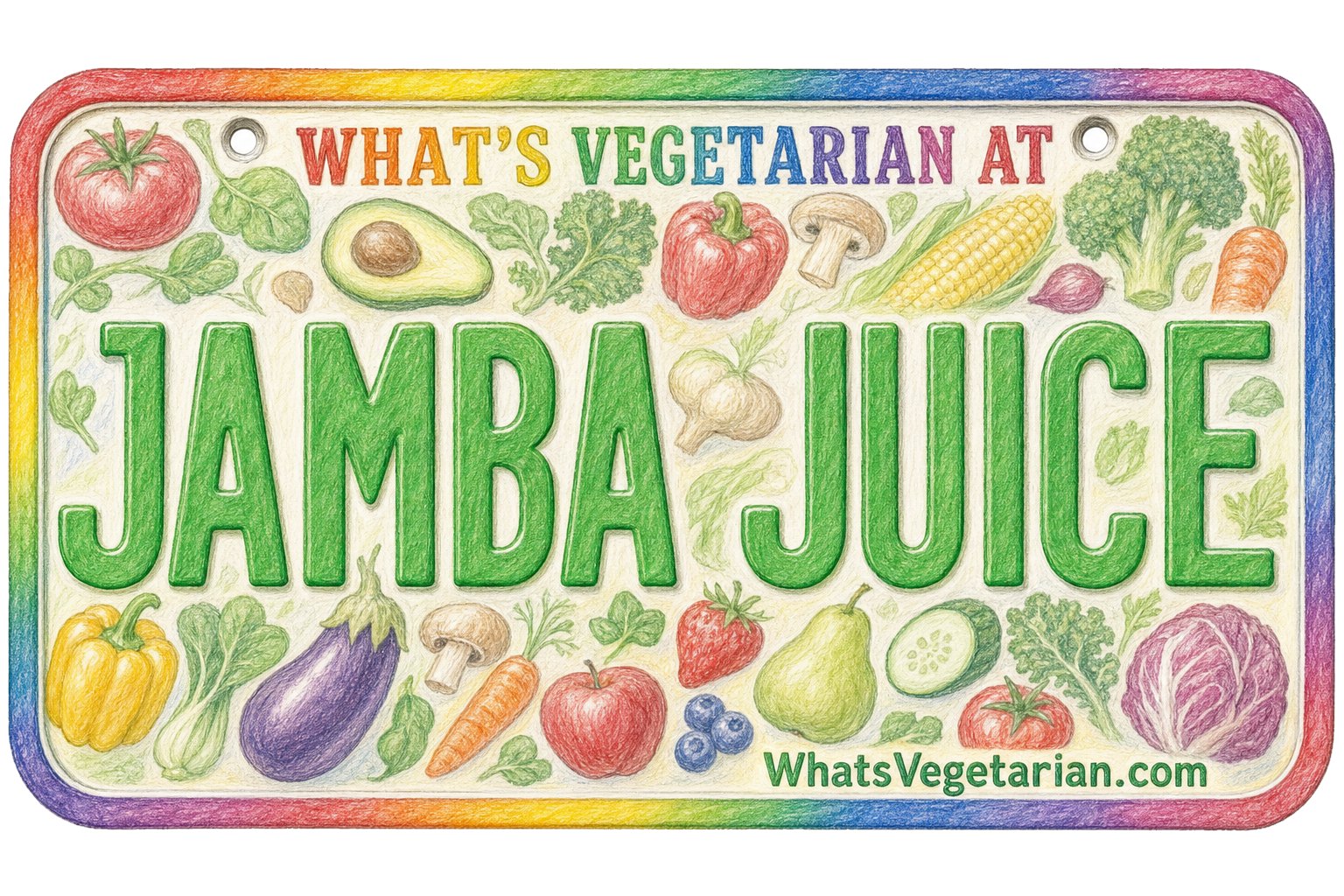 What's Vegetarian at Jamba Juice? license plate graphic