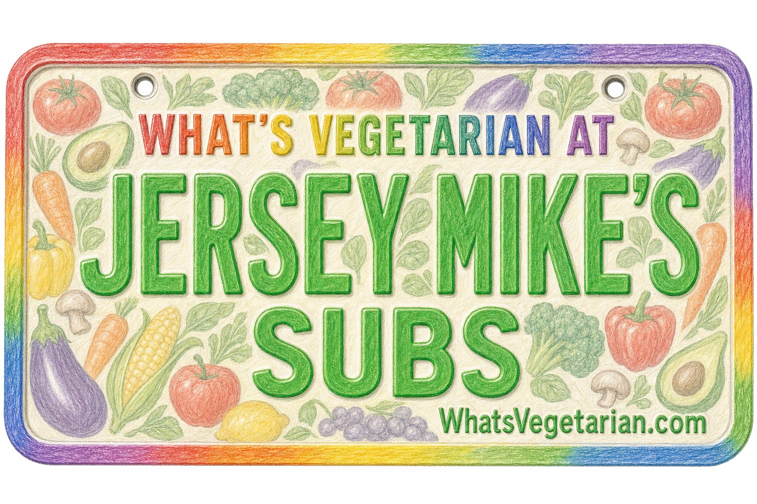 What's Vegetarian at Jersey Mike’s license plate