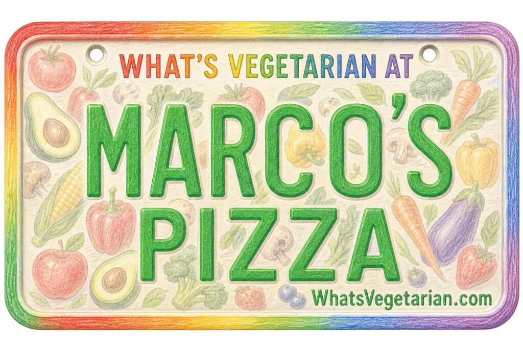 What's Vegetarian at Marco's Pizza? license plate featured image
