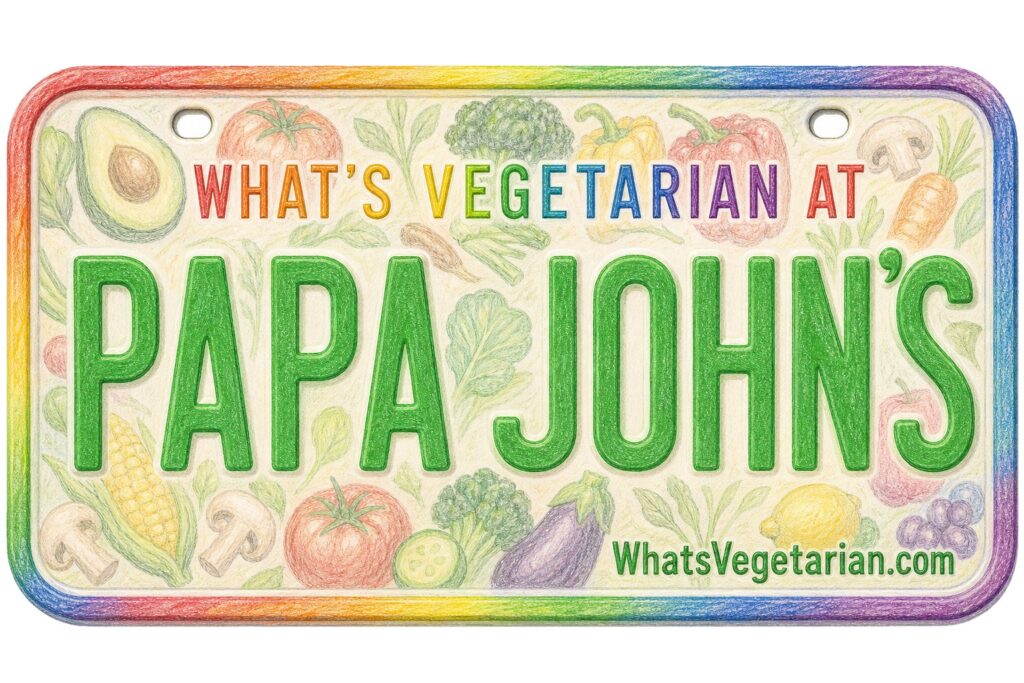 What's Vegetarian at Papa John's? license plate featured image