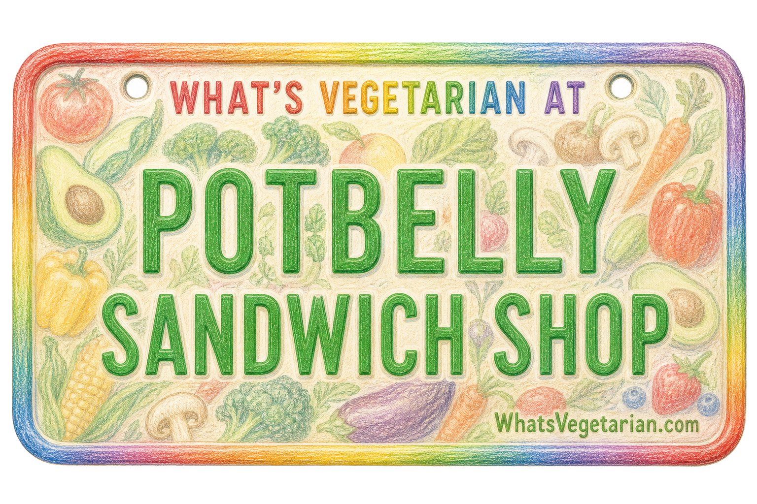 What's Vegetarian at Potbelly Sandwich Shop? license plate graphic