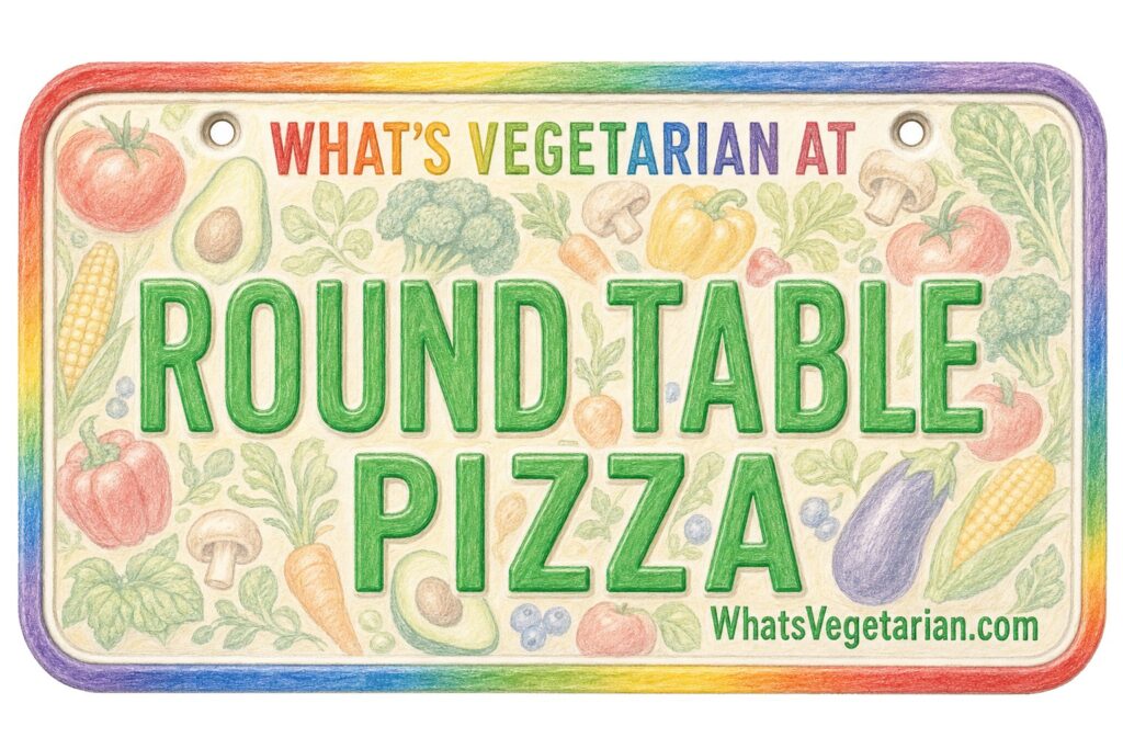 What's Vegetarian at Round Table Pizza? license plate featured image