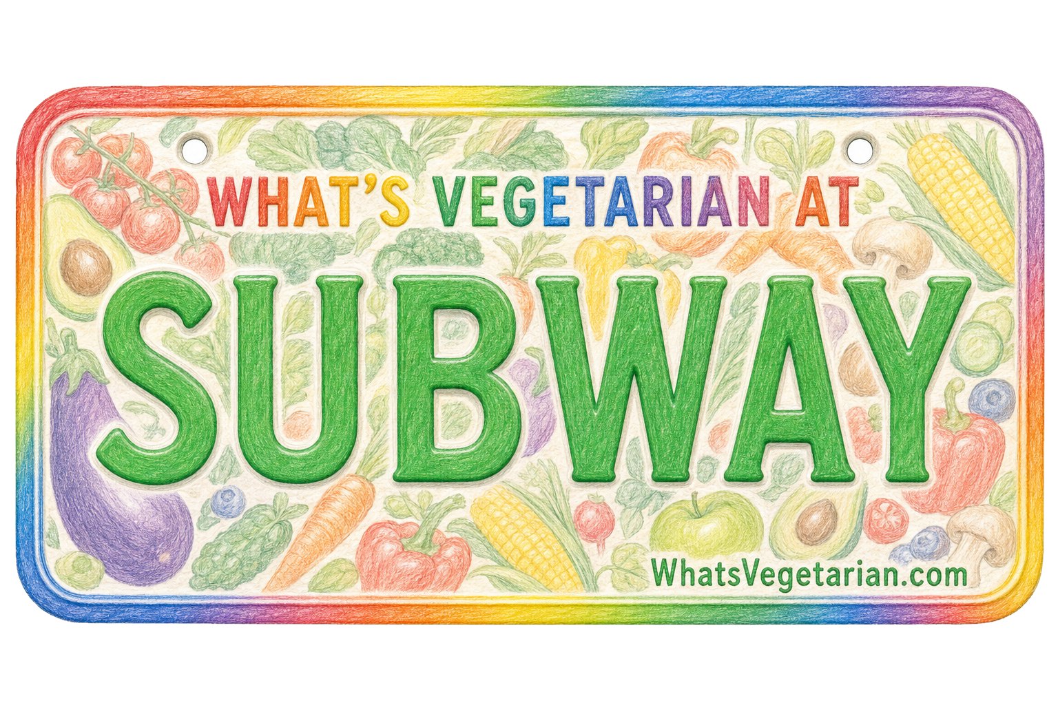 What's Vegetarian at Subway - What's Vegetarian? What's Vegetarian at Subway license plate