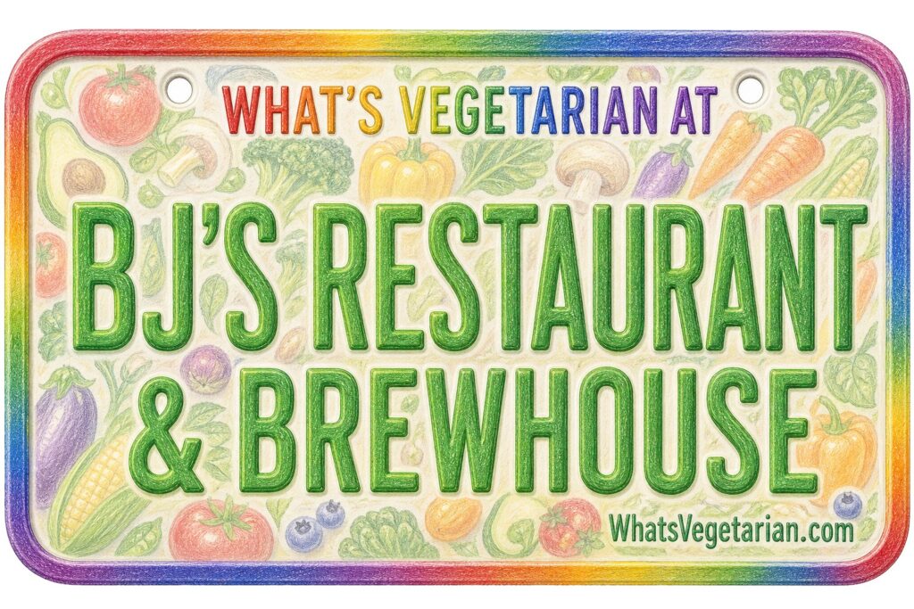 What's Vegetarian at BJ's Restaurant & Brewhouse license plate