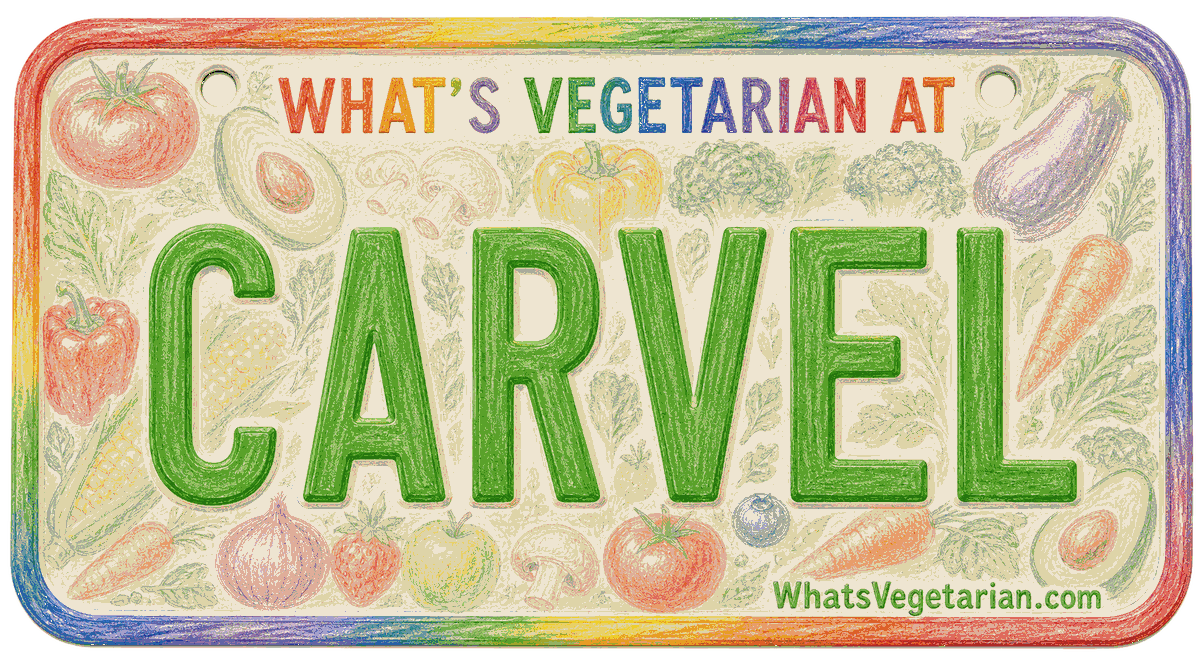 Carvel vegetarian options guide license plate