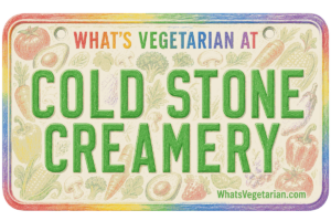 Cold Stone Vegetarian Options Guide License Plate
