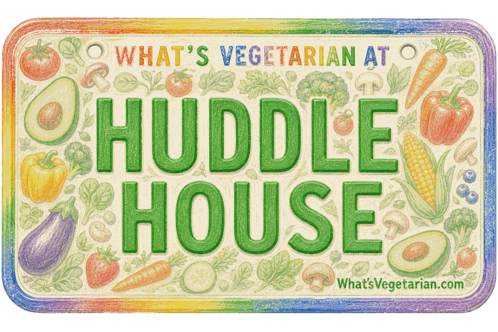 Huddle House vegetarian options license plate graphic