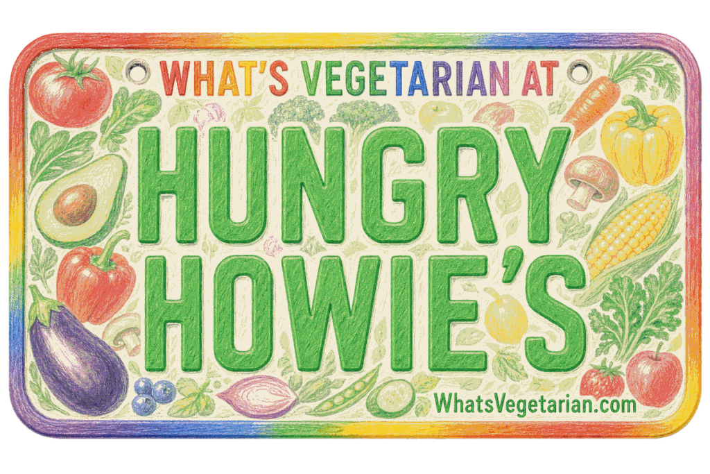 Hungry Howie's vegetarian options guide license plate