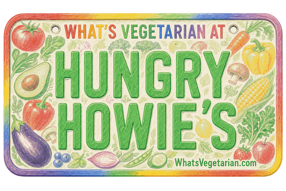 Hungry Howie's vegetarian options license plate graphic