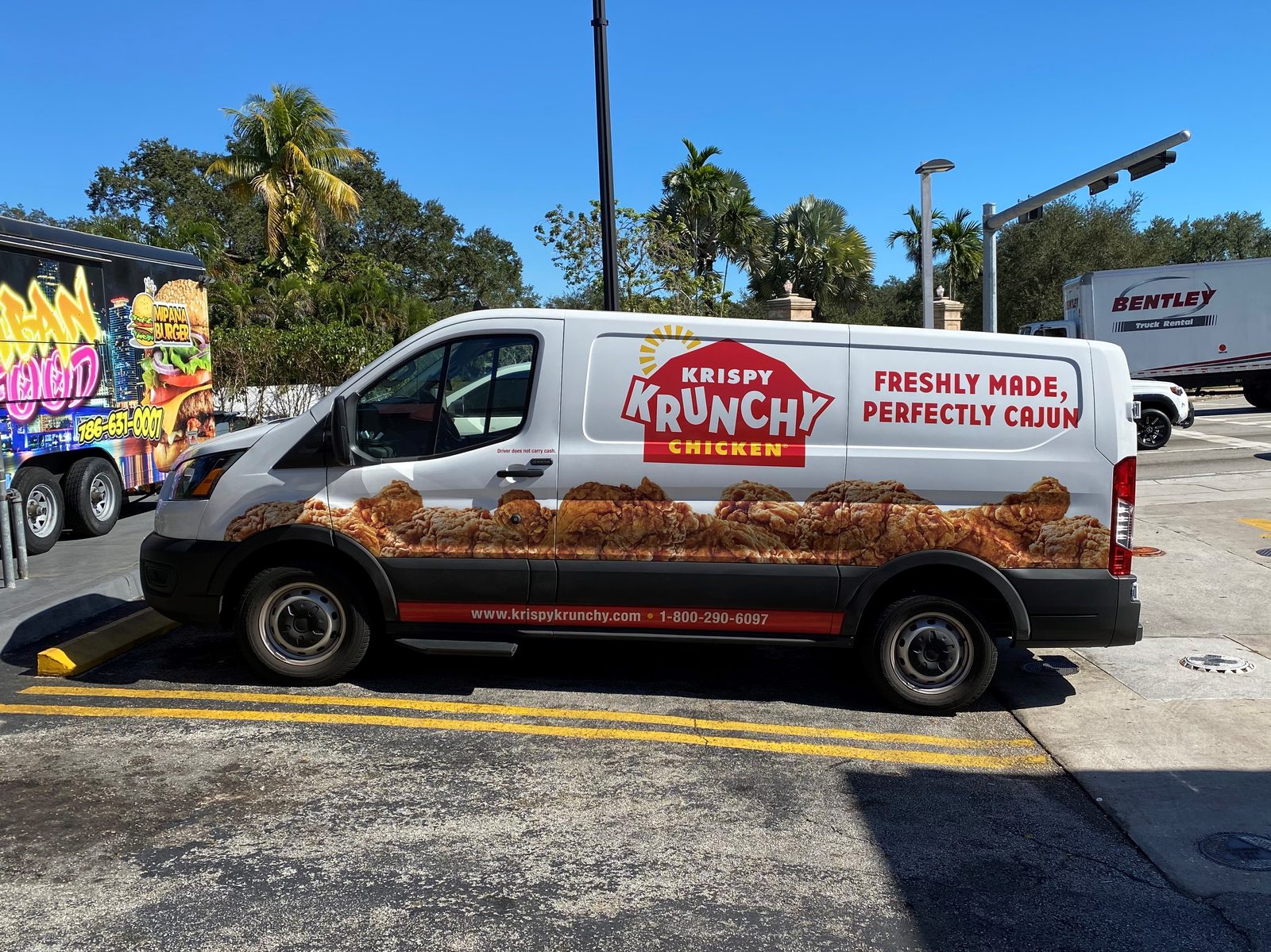 Krispy Krunchy Chicken storefront at a gas station