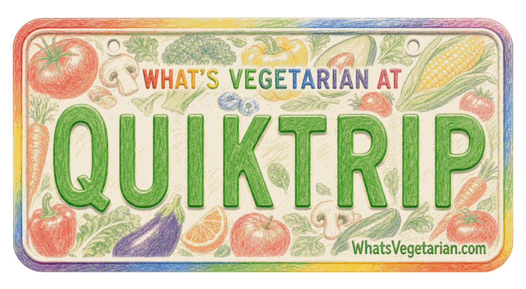 QuikTrip vegetarian options guide license plate from WhatsVegetarian.com