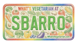 Sbarro vegetarian options guide license plate graphic