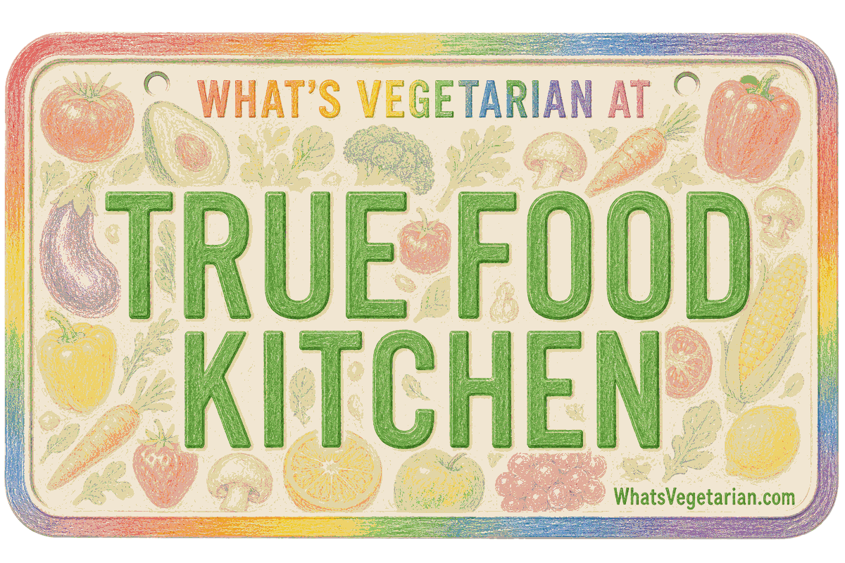 True Food Kitchen vegetarian options license plate graphic