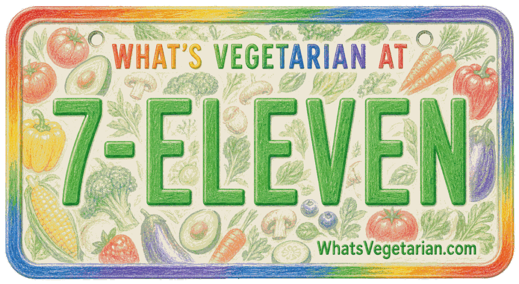 7-Eleven vegetarian options license plate from WhatsVegetarian.com