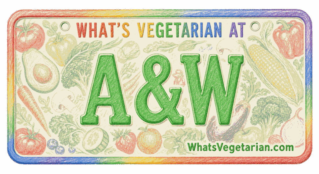 A&W vegetarian options guide license plate