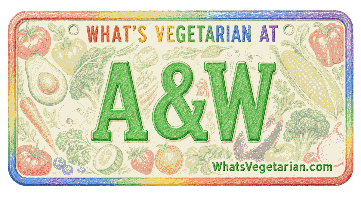 A&W vegetarian options guide license plate