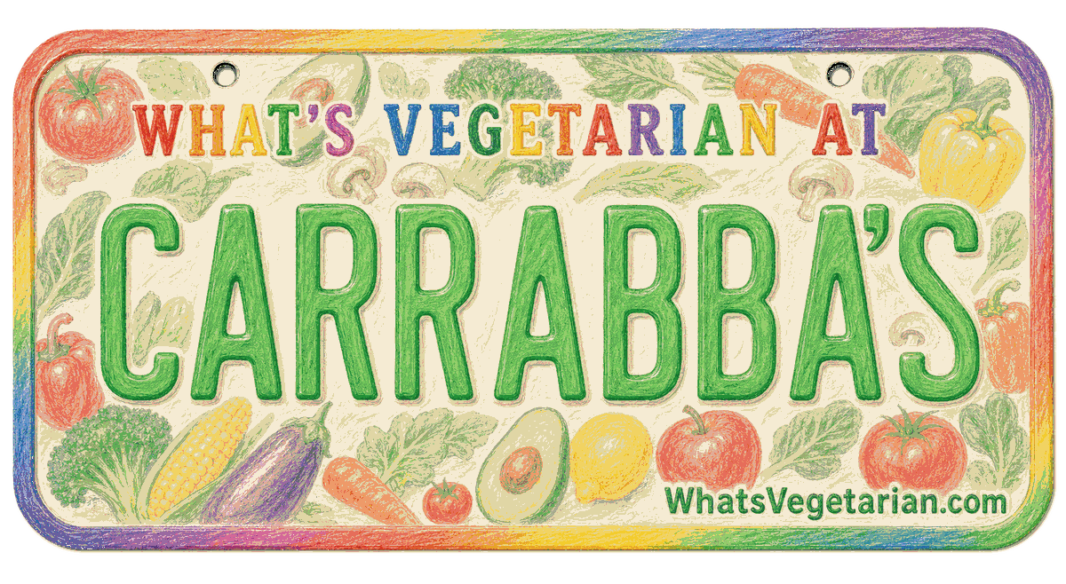 Carrabba's vegetarian options license plate graphic from WhatsVegetarian.com