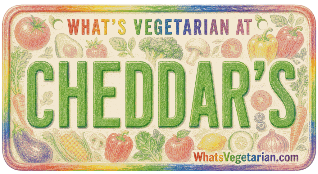 Cheddar's vegetarian options license plate graphic from WhatsVegetarian.com