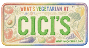 Cicis vegetarian options license plate graphic from WhatsVegetarian.com