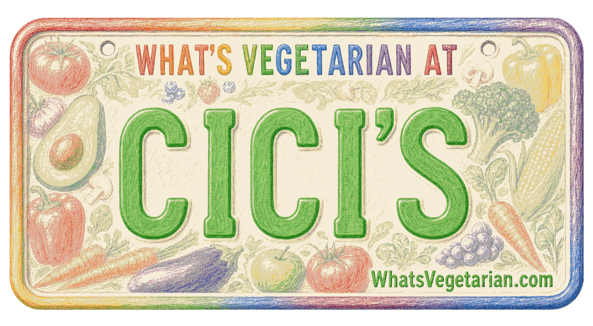 Cicis vegetarian options license plate graphic from WhatsVegetarian.com