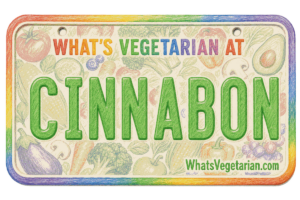 Cinnabon Vegetarian Options License Plate Graphic from Whatsvegetarian.com