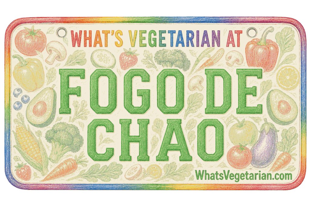 Fogo de Chao vegetarian options license plate graphic