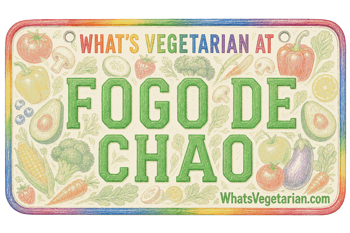 Fogo de Chao vegetarian options license plate graphic