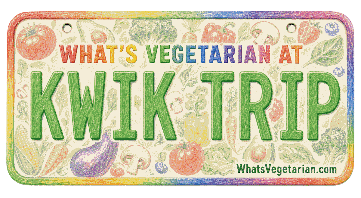 Kwik Trip vegetarian options license plate graphic