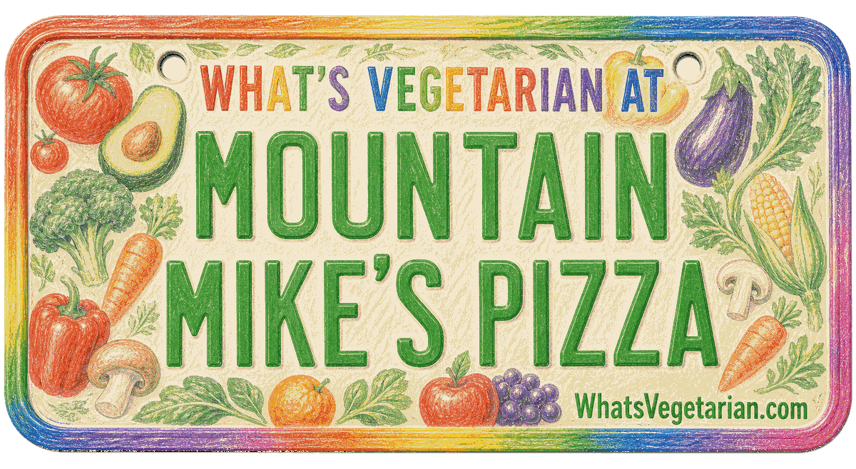 Mountain Mike's Pizza vegetarian options guide license plate