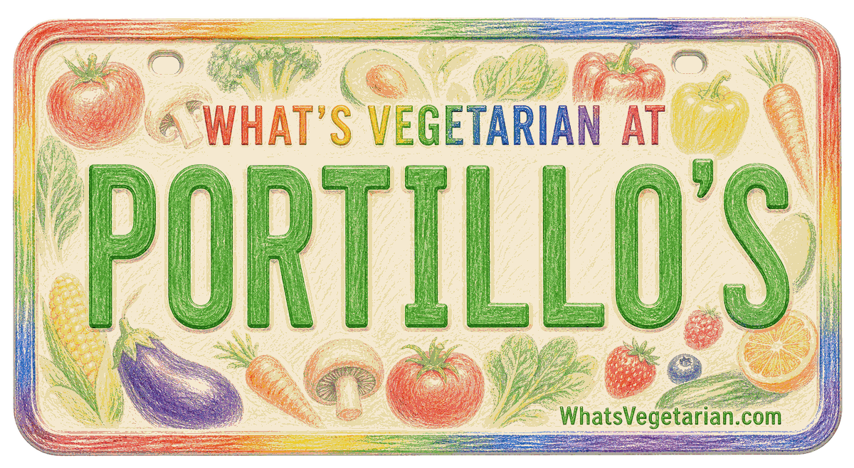 Portillo's vegetarian options guide license plate from WhatsVegetarian.com
