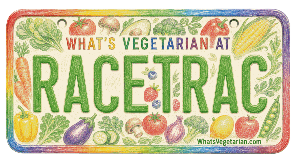 RaceTrac vegetarian options guide license plate graphic