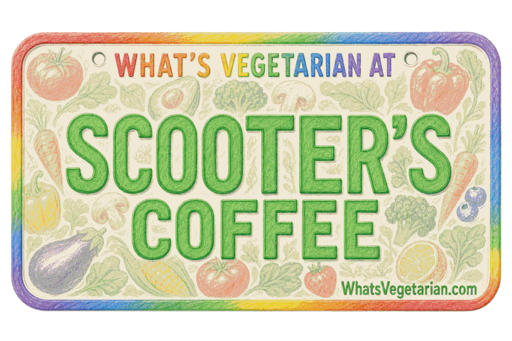 Scooter's Coffee vegetarian options license plate graphic