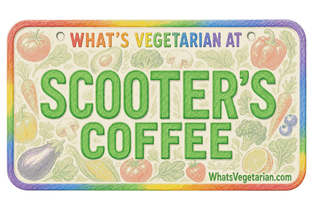 Scooter's Coffee vegetarian options license plate graphic