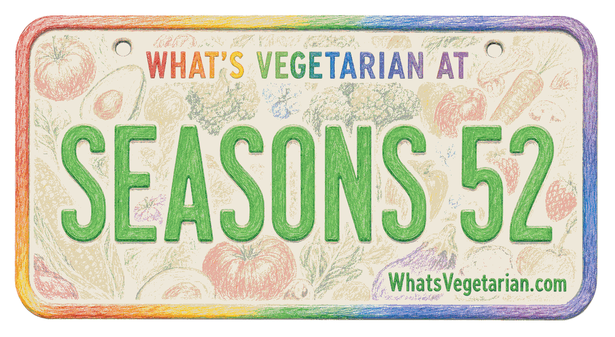 Seasons 52 vegetarian options guide license plate