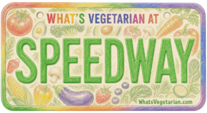 Speedway vegetarian options license plate graphic