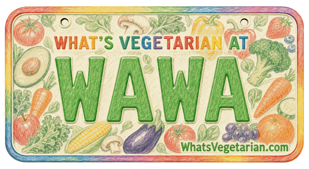 Wawa vegetarian options guide license plate
