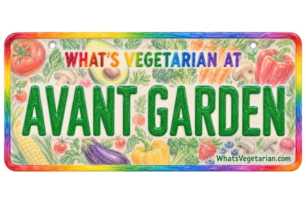 What's Vegetarian at Avant Garden? license plate featured image