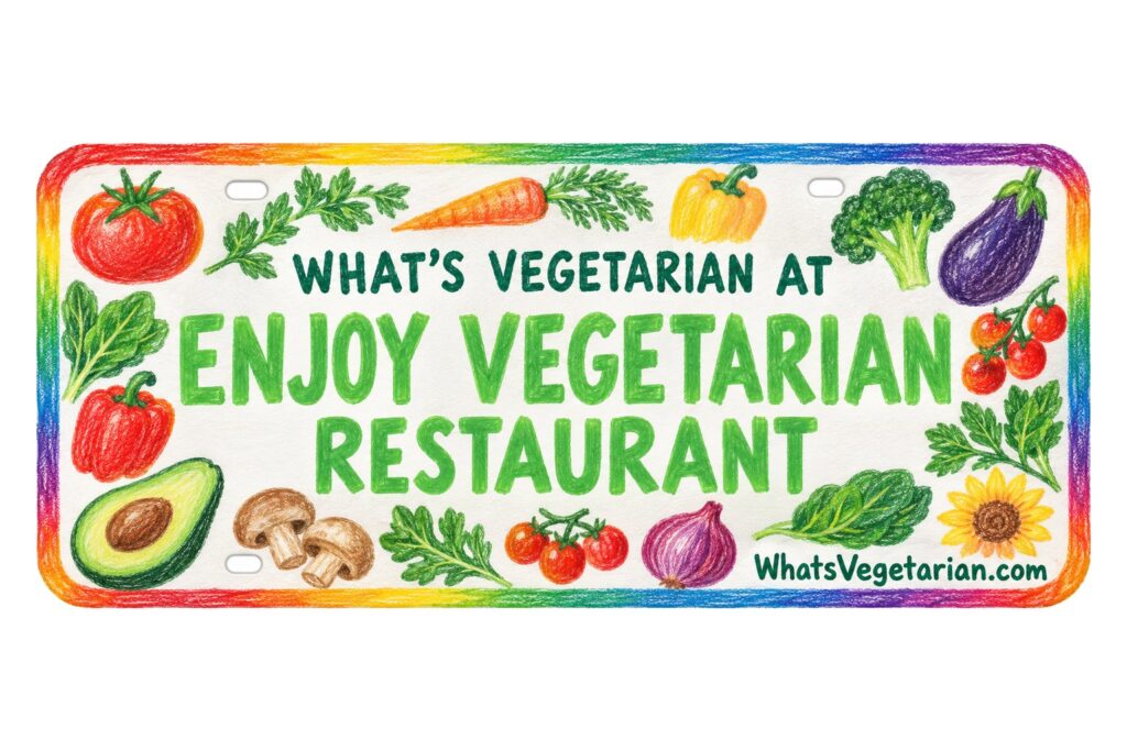 What's Vegetarian at Enjoy Vegetarian Restaurant? license plate featured image
