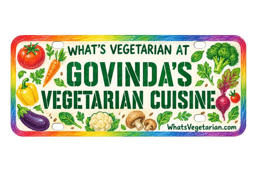 What's Vegetarian at Govinda's Vegetarian Cuisine? license plate featured image