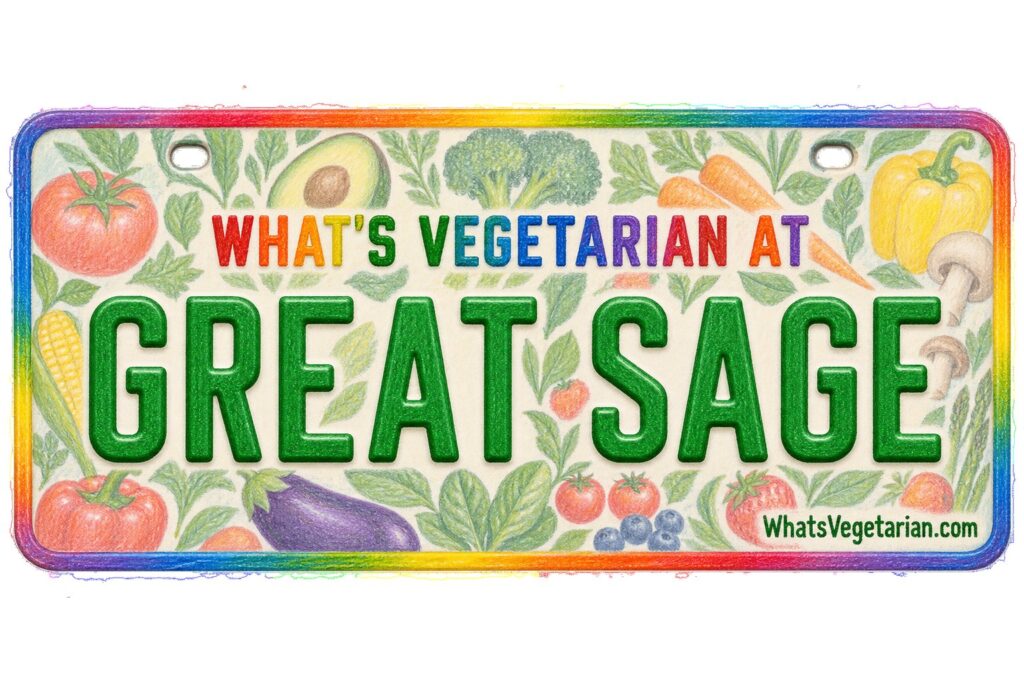 What's Vegetarian at Great Sage? license plate featured image