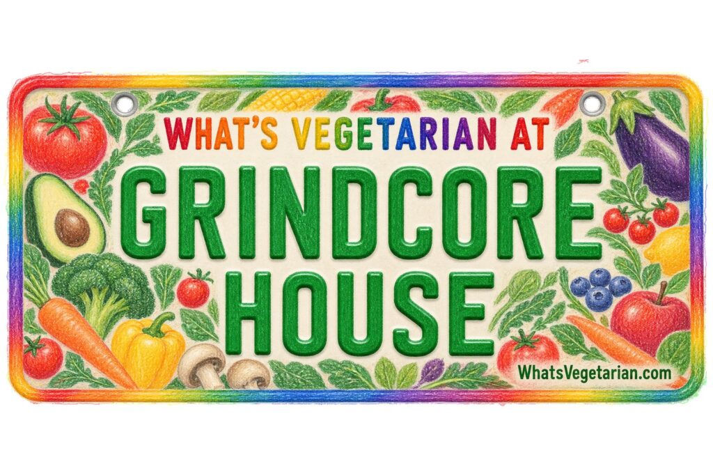 What's Vegetarian at Grindcore House? license plate featured image